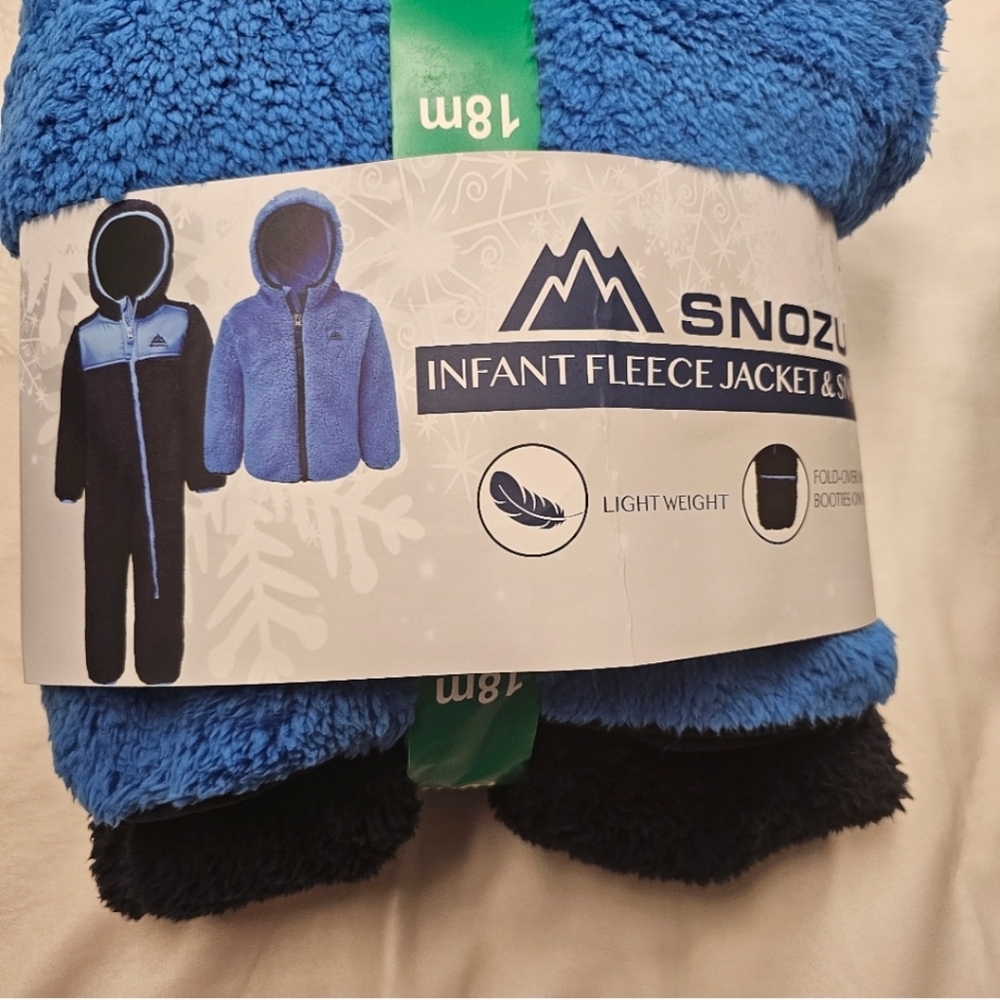 Snozu Infant 2-piece Fleece Set, Blue nwt 18m